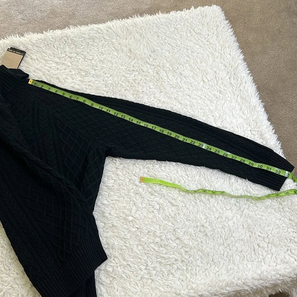 Nike Cable Knit Sweater Turtleneck Black Size Medium Mens Loose Fit - Picture 16 of 16